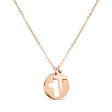 Cutout Cross Charm Necklace