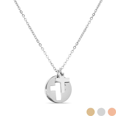 Cutout Cross Charm Necklace