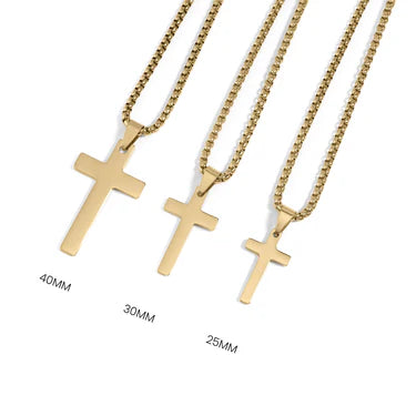 Cross Pendant With Rounded Box Chain