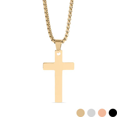 Cross Pendant With Rounded Box Chain