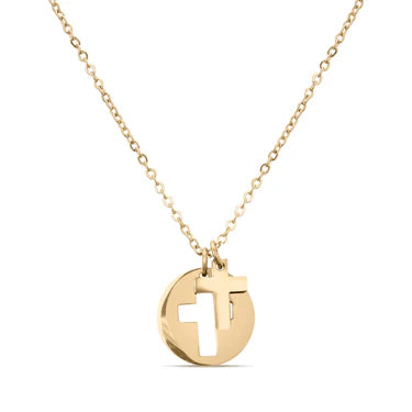 Cutout Cross Charm Necklace