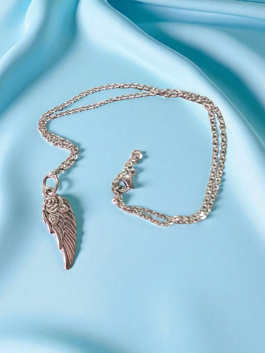 Medium Angel Wing with rose accent