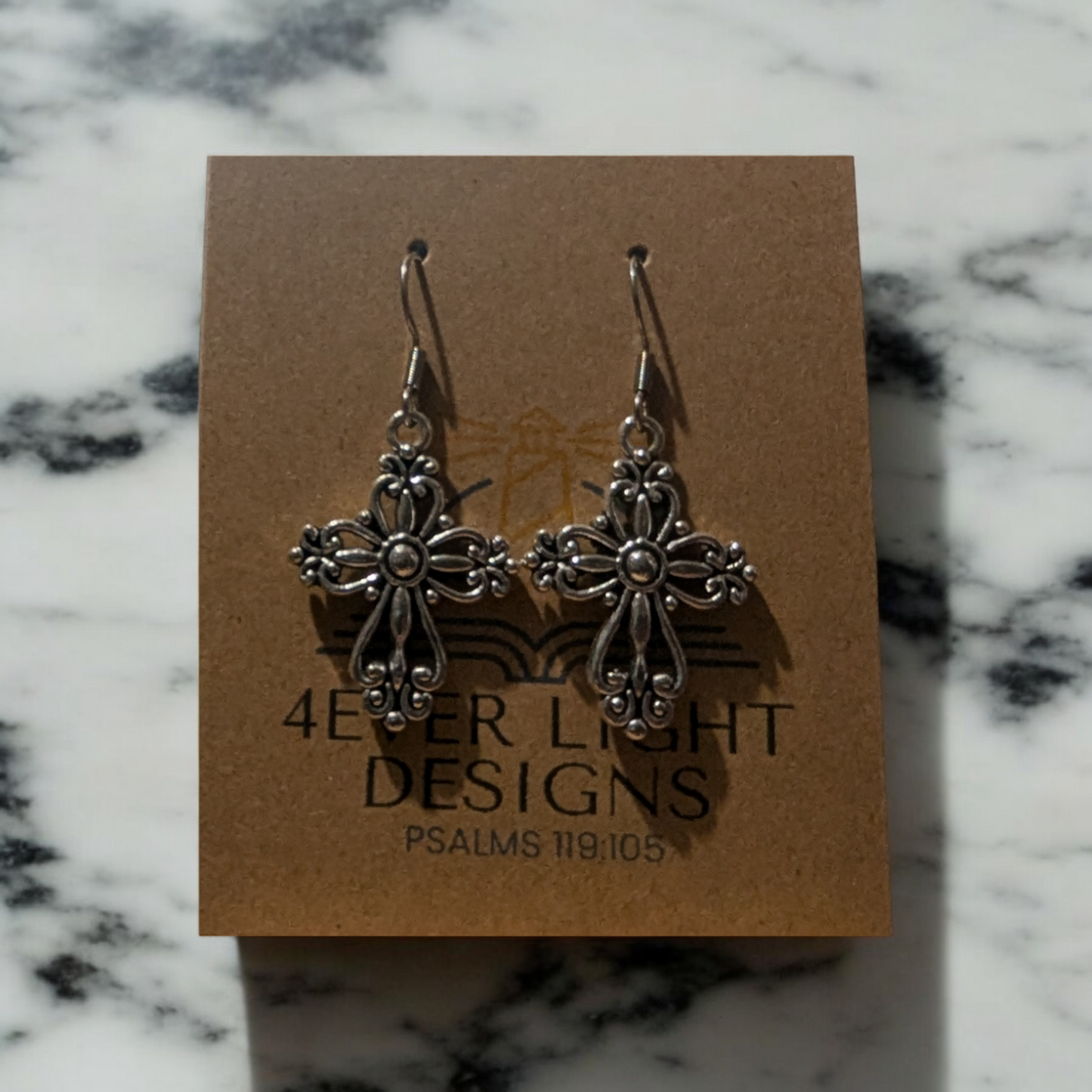 Filigree Cross Earrings