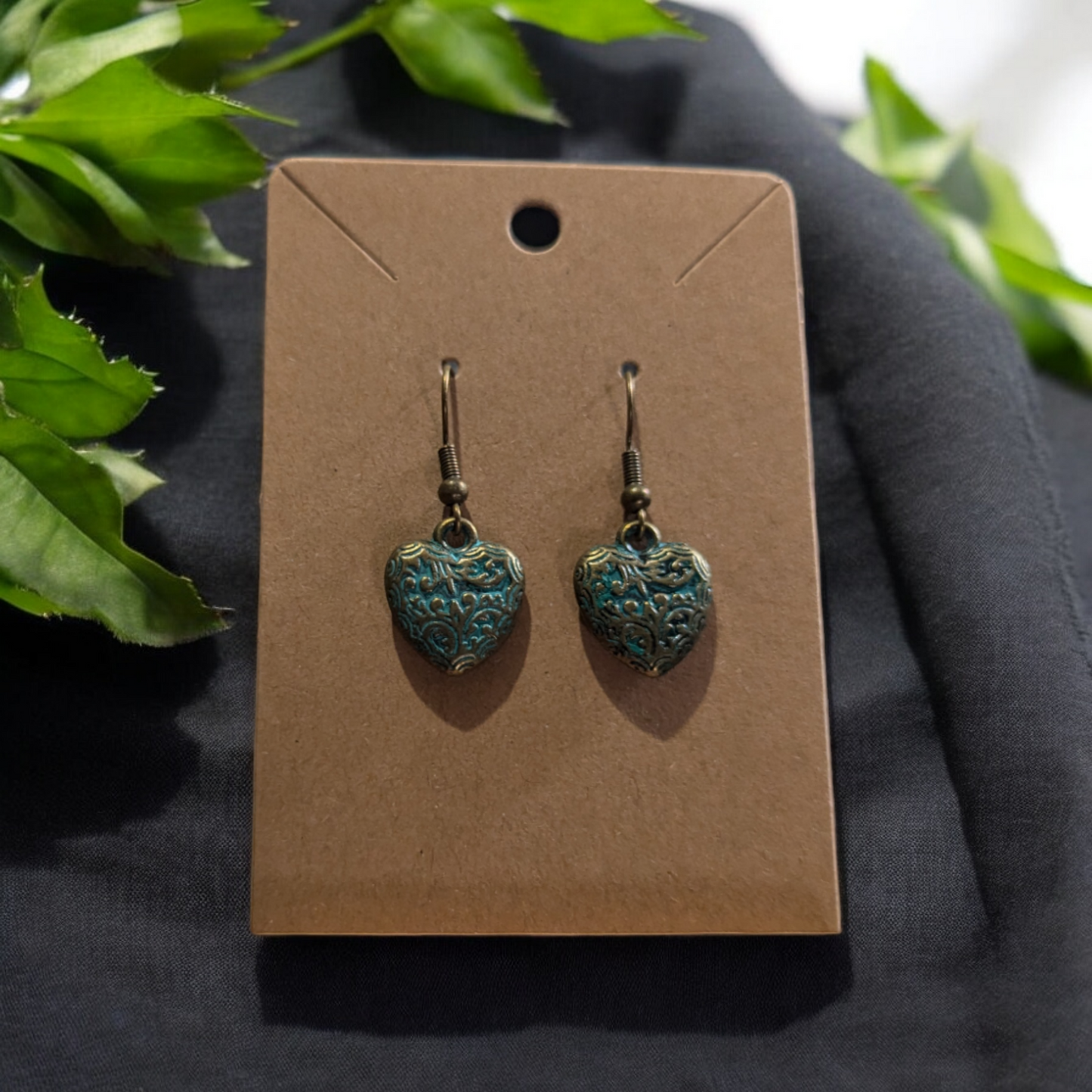 Antique Bronze Hearts Earrings