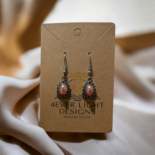 Pink Pearl Antique Look Earrings