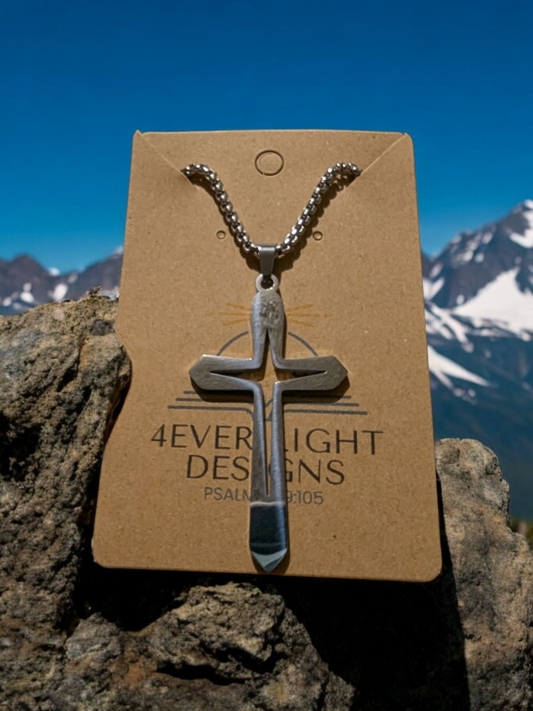 Silver Cross Pendant on a durable stainless steel chain