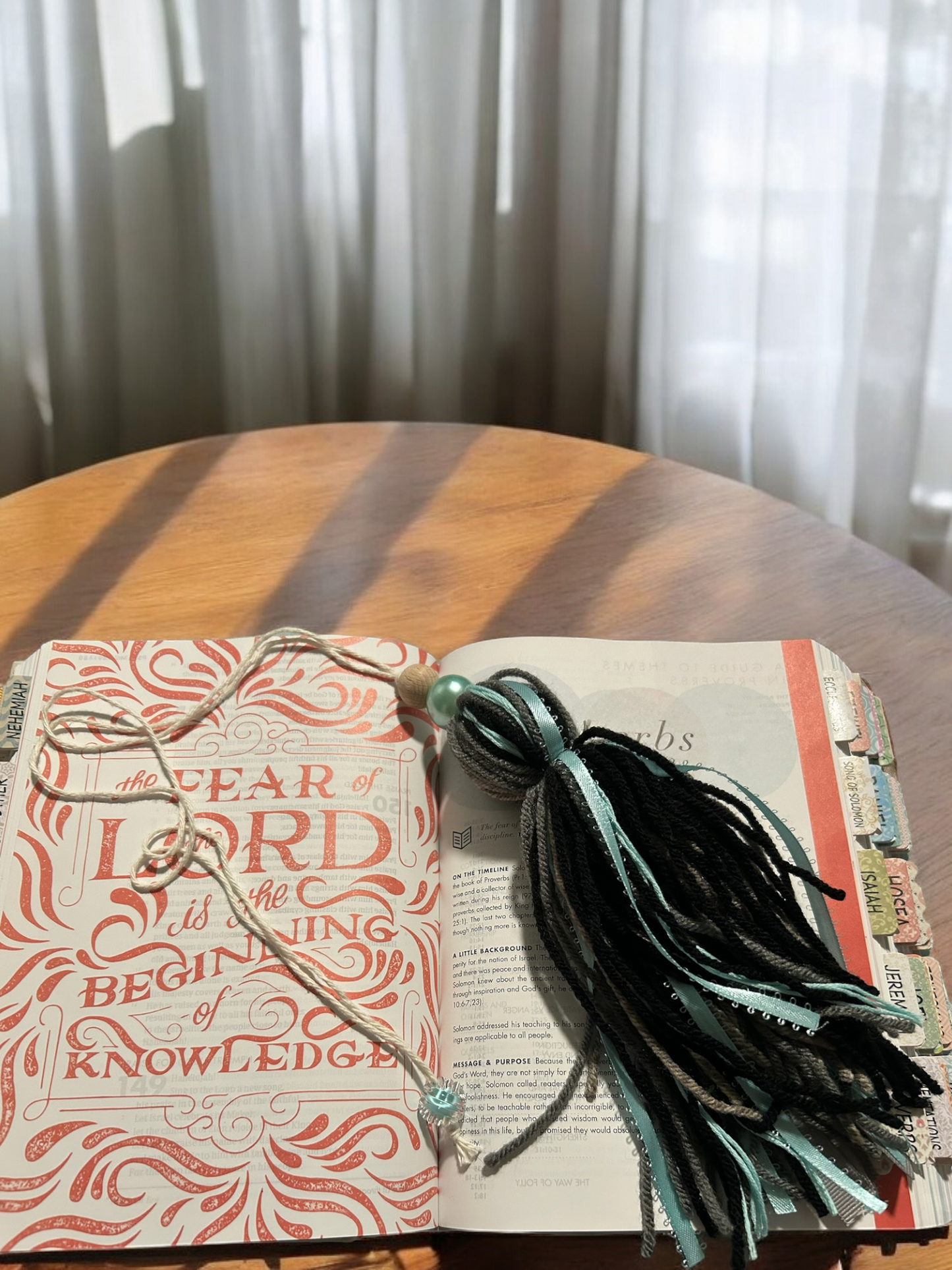 Black and Teal Bible Tassel Bookmark by DaniJMakesIt