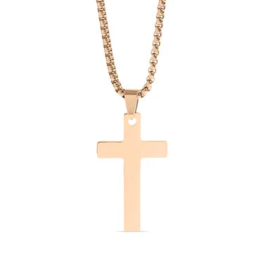 Cross Pendant With Rounded Box Chain