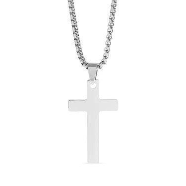 Cross Pendant With Rounded Box Chain