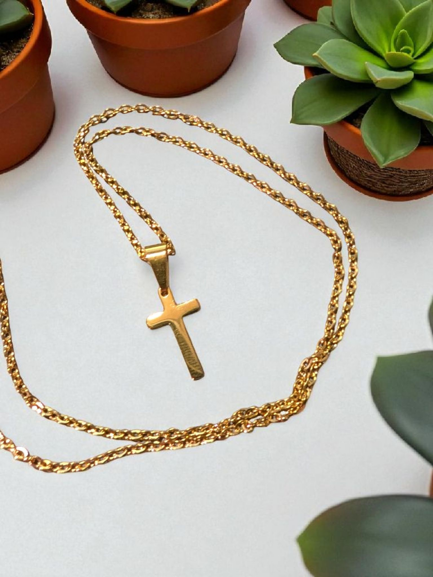 Very Small 18 kt PVD Gold cross